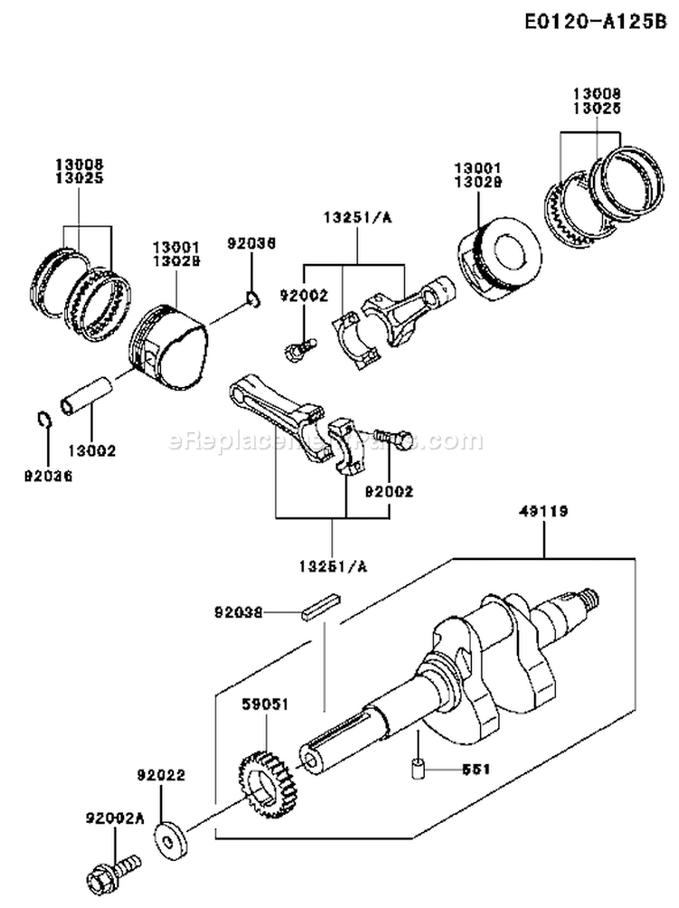 Page J Diagram and Parts List for FD661D BS00 Kawasaki Engine
