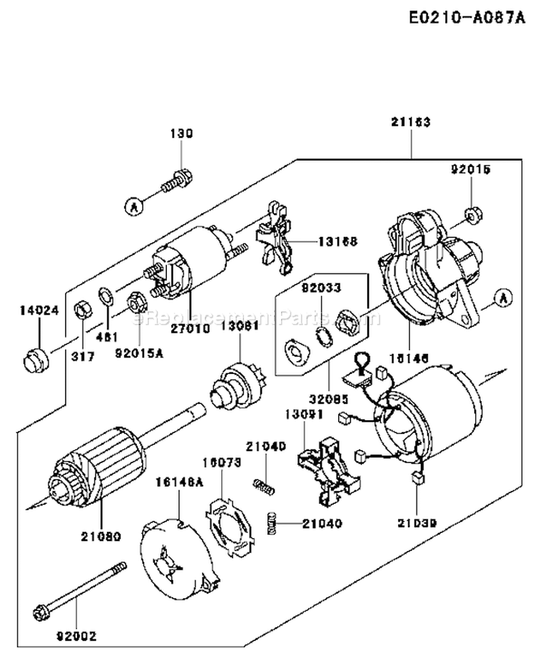 Page J Diagram and Parts List for FD661D AS06 Kawasaki Engine