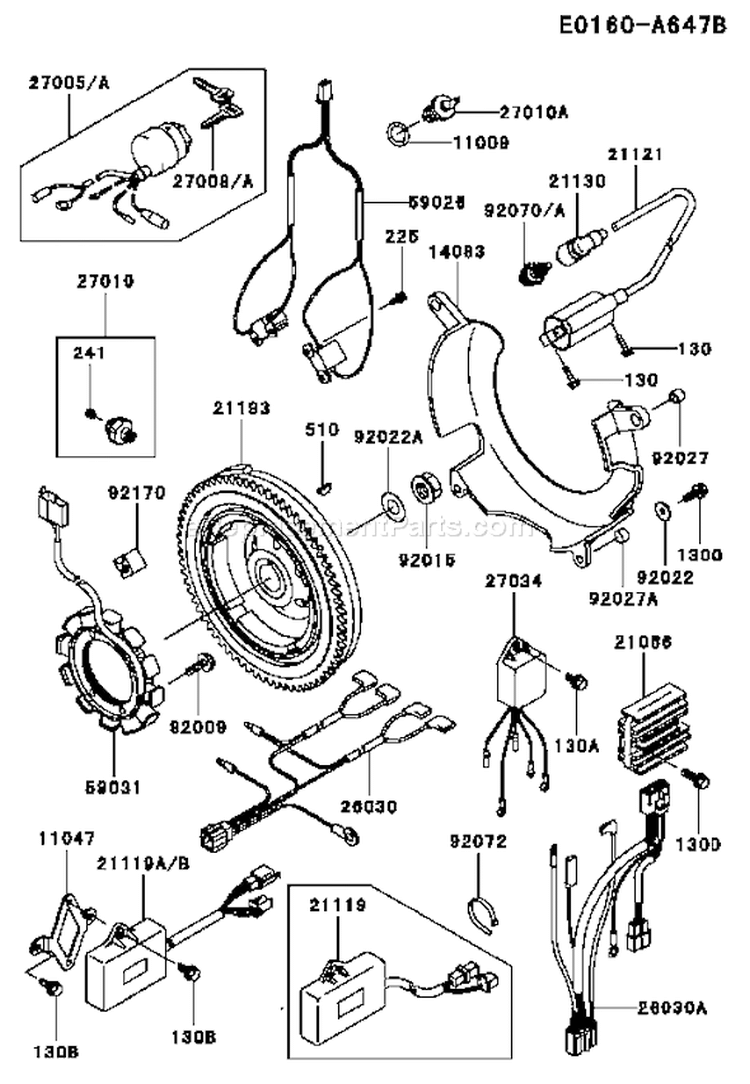 Page F Diagram and Parts List for FD661D CS01 Kawasaki Engine