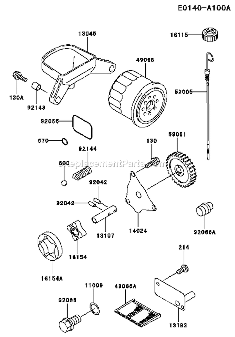 Page H Diagram and Parts List for FD661D AS06 Kawasaki Engine