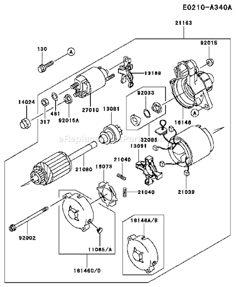 Page J Diagram and Parts List for FD661D CS03 Kawasaki Engine
