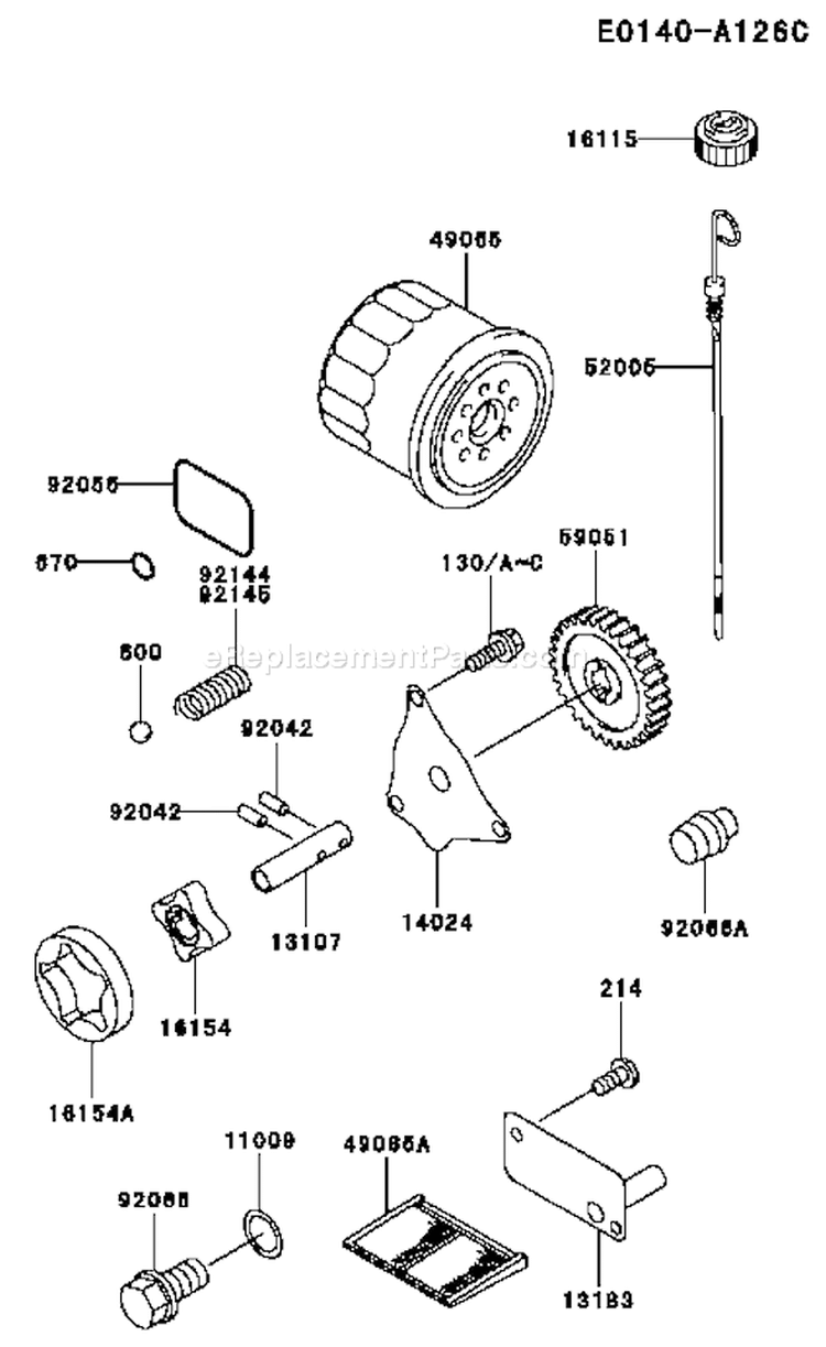 Page H Diagram and Parts List for FD661D CS03 Kawasaki Engine