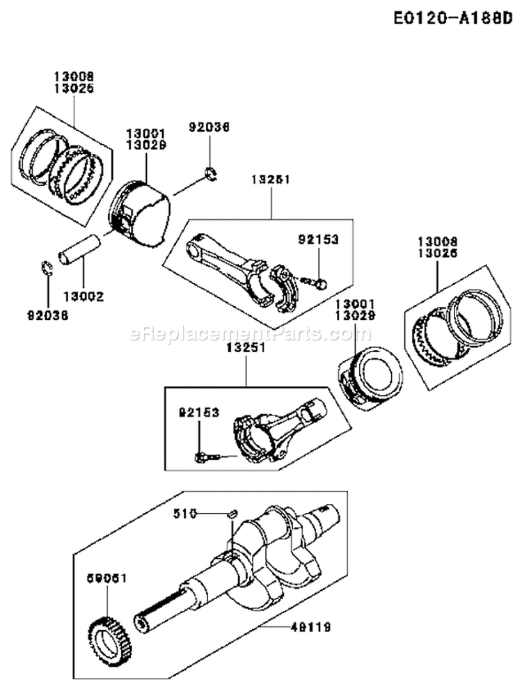Page J Diagram and Parts List for FD671D AS03 Kawasaki Engine