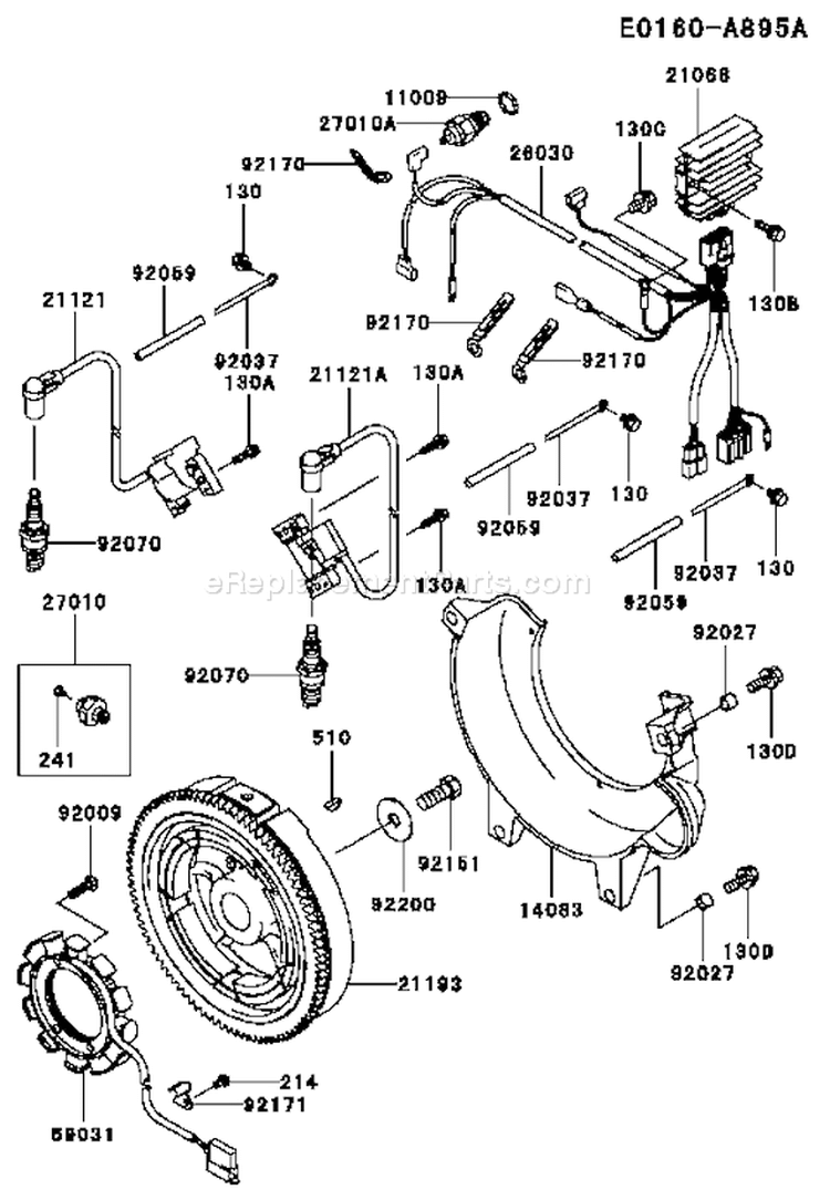 Page F Diagram and Parts List for FD671D AS03 Kawasaki Engine