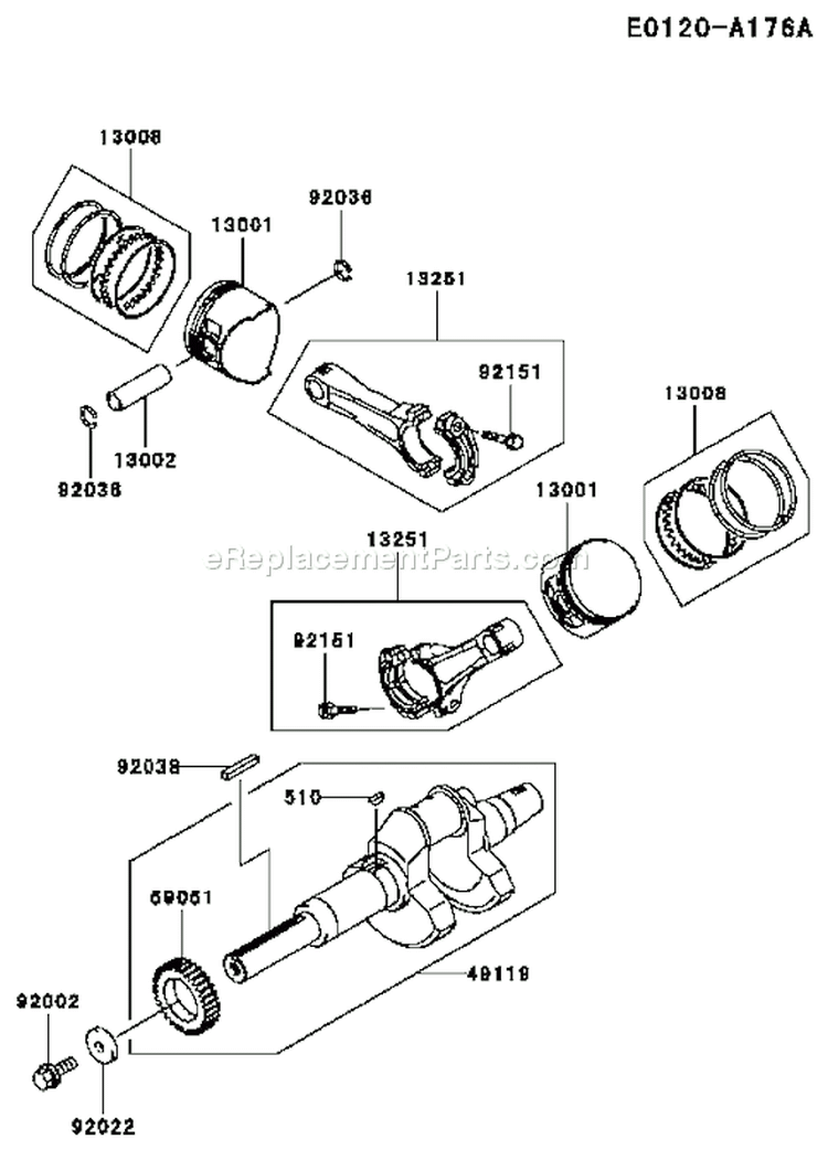 Page J Diagram and Parts List for FD711D AS00 Kawasaki Engine