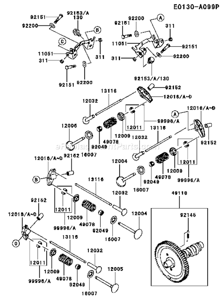 Page L Diagram and Parts List for FD711D ES01 Kawasaki Engine