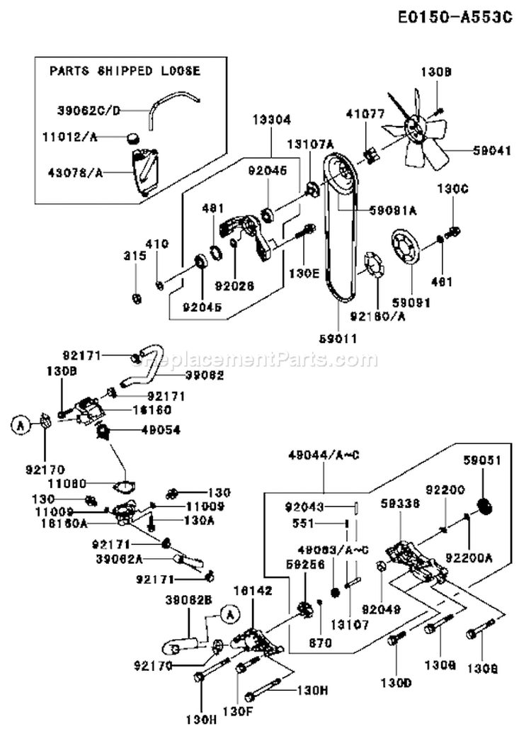 Page D Diagram and Parts List for FD711D ES01 Kawasaki Engine