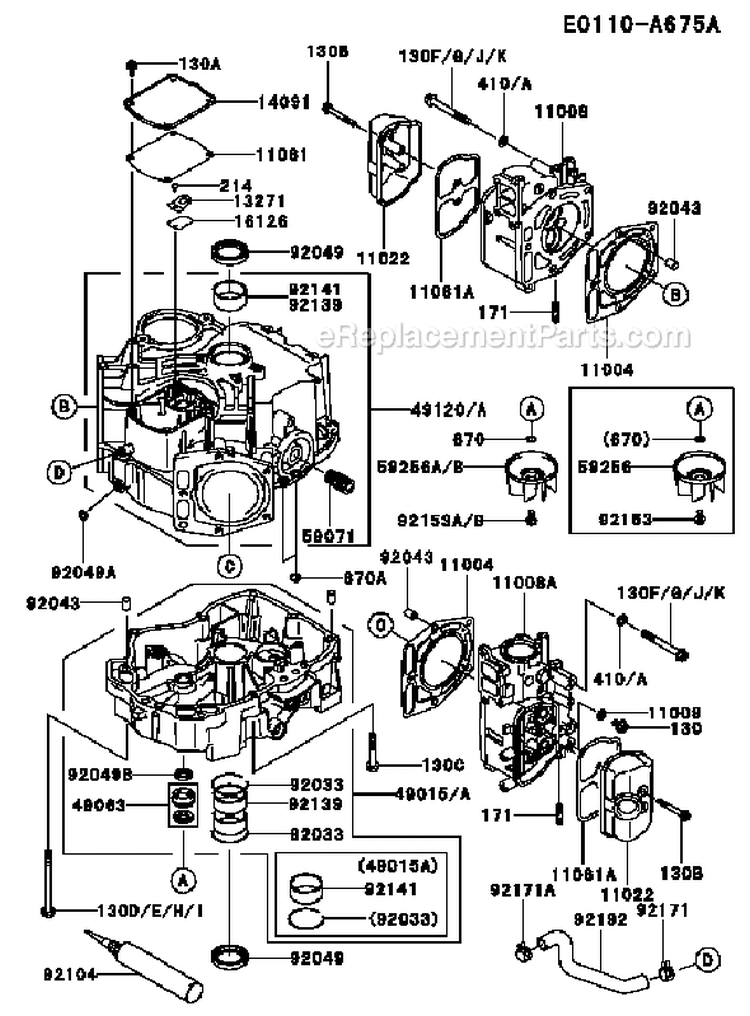 Page E Diagram and Parts List for FD731V AS01 Kawasaki Engine