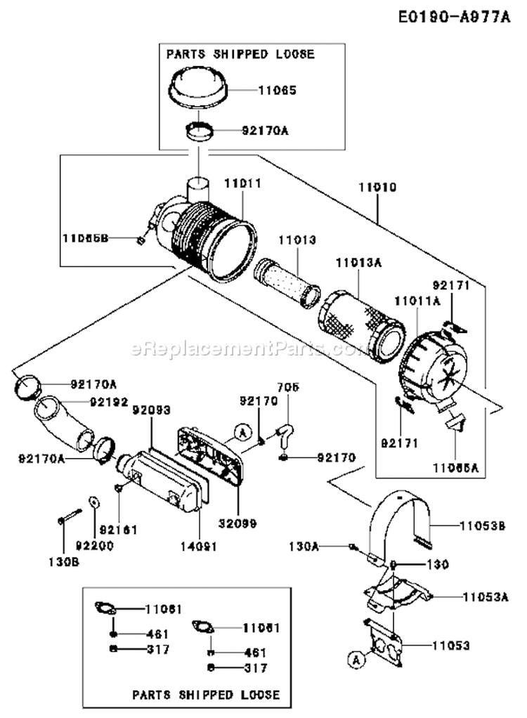 Page A Diagram and Parts List for FD731V AS06 Kawasaki Engine