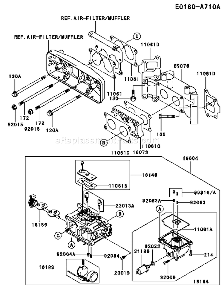 Page B Diagram and Parts List for FD731V AS06 Kawasaki Engine