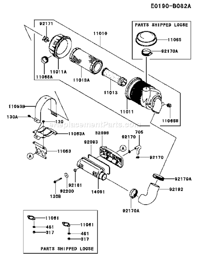 Page A Diagram and Parts List for FD731V AS08 Kawasaki Engine