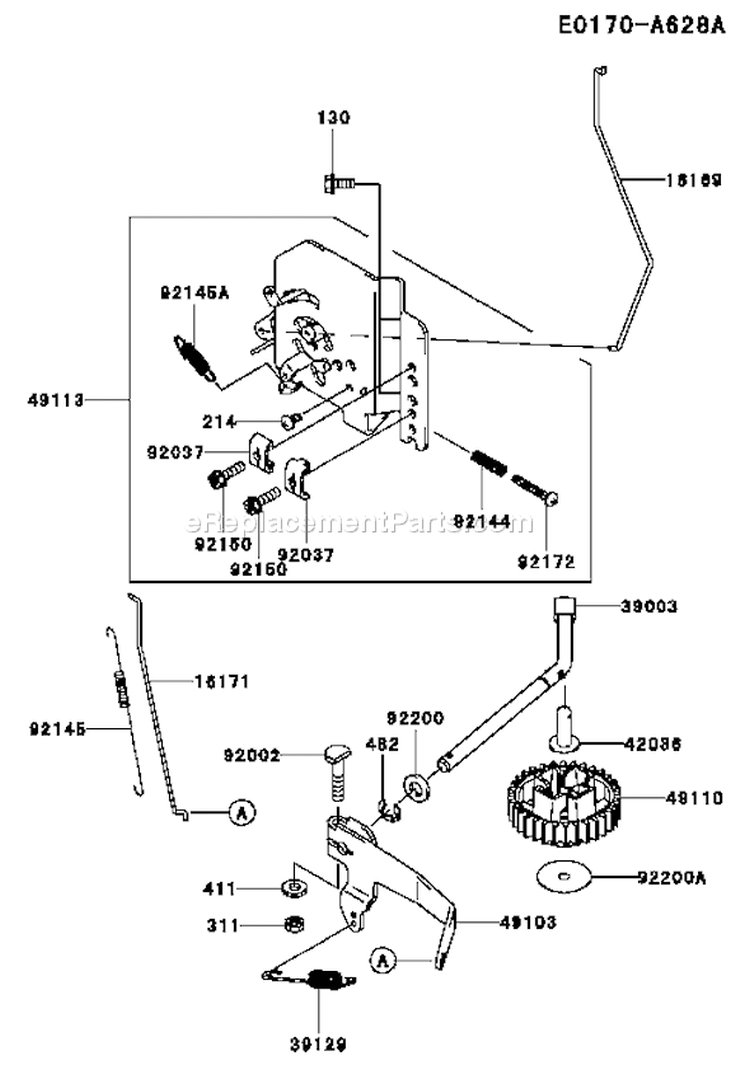Page C Diagram and Parts List for FD731V AS08 Kawasaki Engine