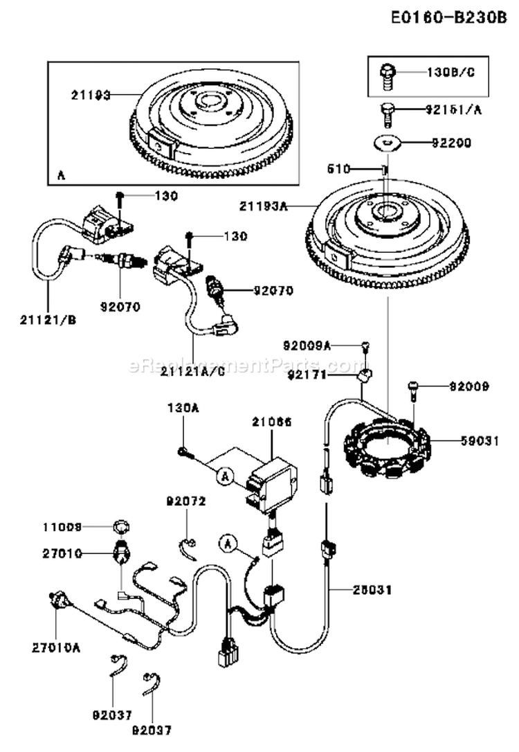 Page F Diagram and Parts List for FD731V BS04 Kawasaki Engine