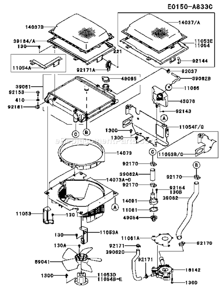 Page D Diagram and Parts List for FD731V AS01 Kawasaki Engine