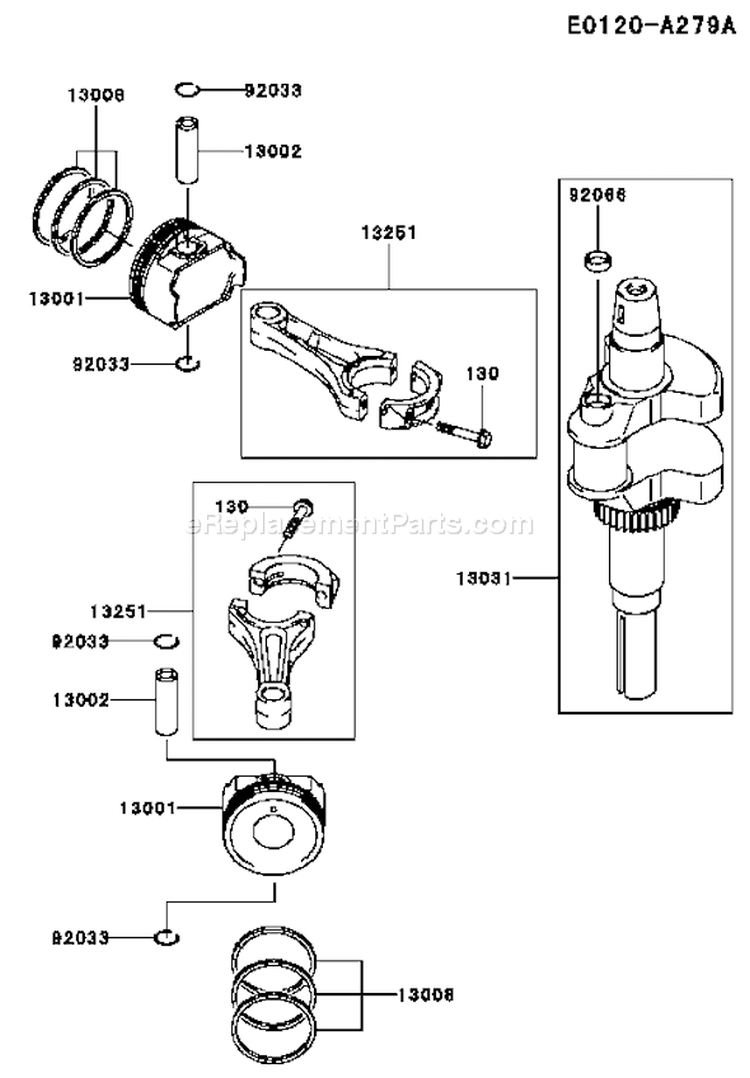 Page J Diagram and Parts List for FD731V CS03 Kawasaki Engine