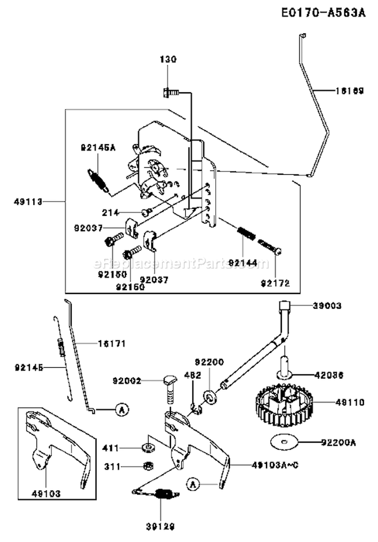 Page C Diagram and Parts List for FD731V CS03 Kawasaki Engine