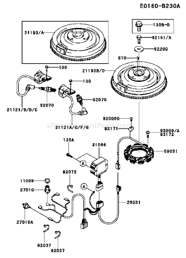 Page F Diagram and Parts List for FD731V CS03 Kawasaki Engine