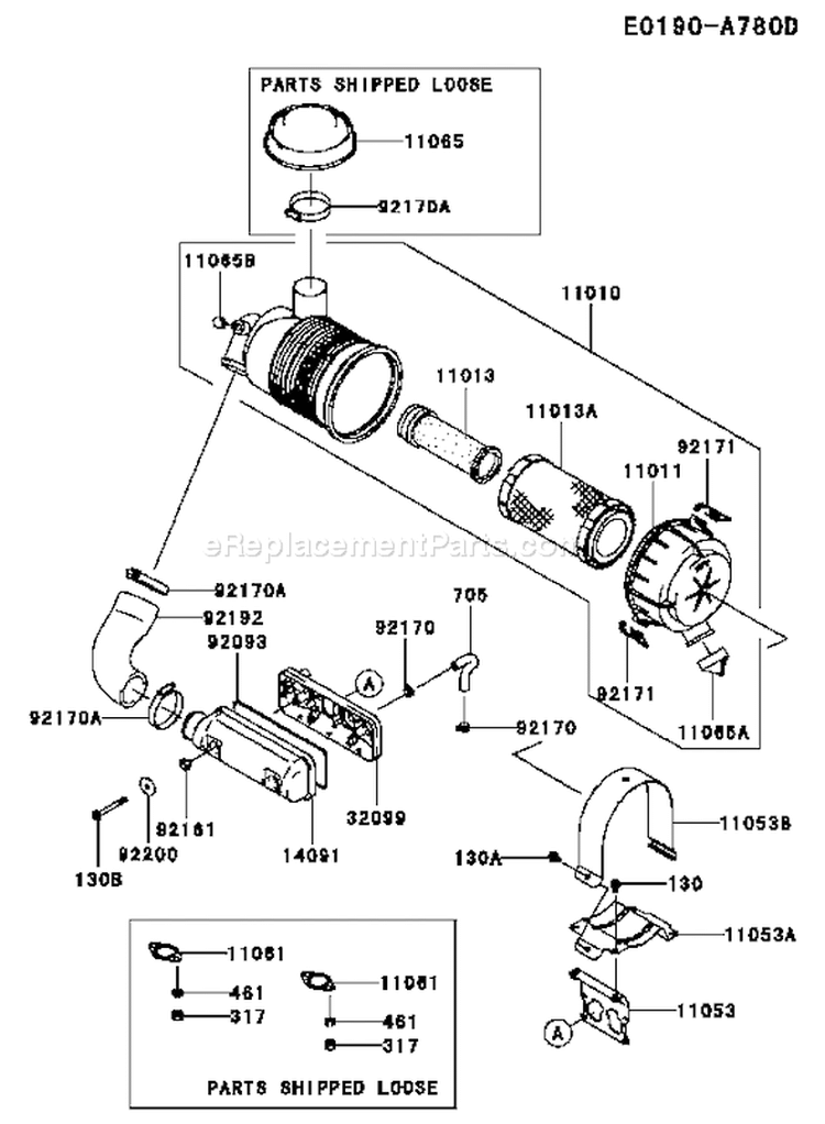 Page A Diagram and Parts List for FD731V CS04 Kawasaki Engine