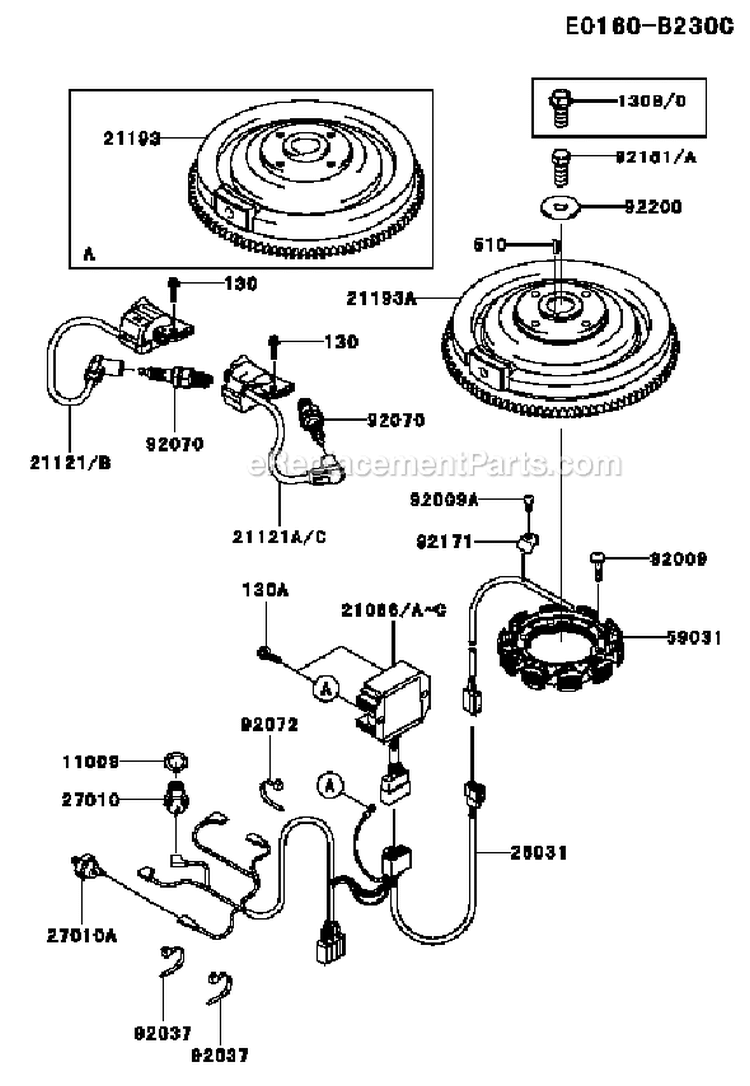 Page F Diagram and Parts List for FD731V CS04 Kawasaki Engine