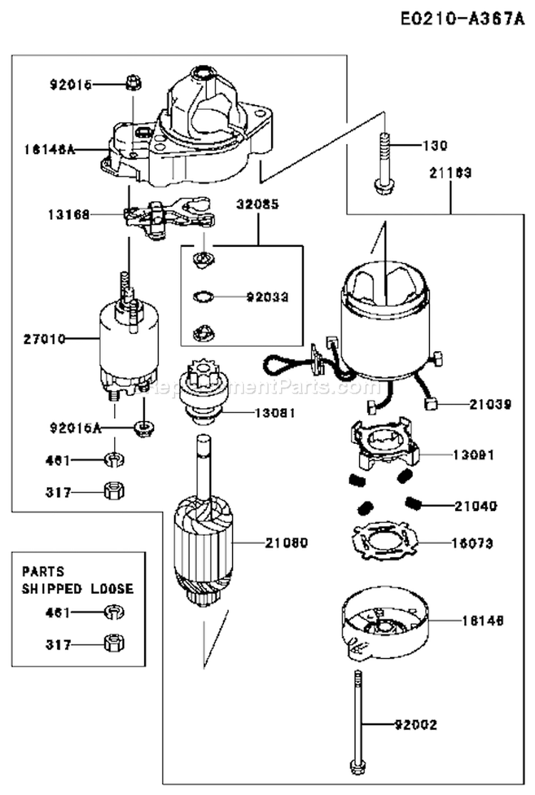 Page K Diagram and Parts List for FD731V CS05 Kawasaki Engine