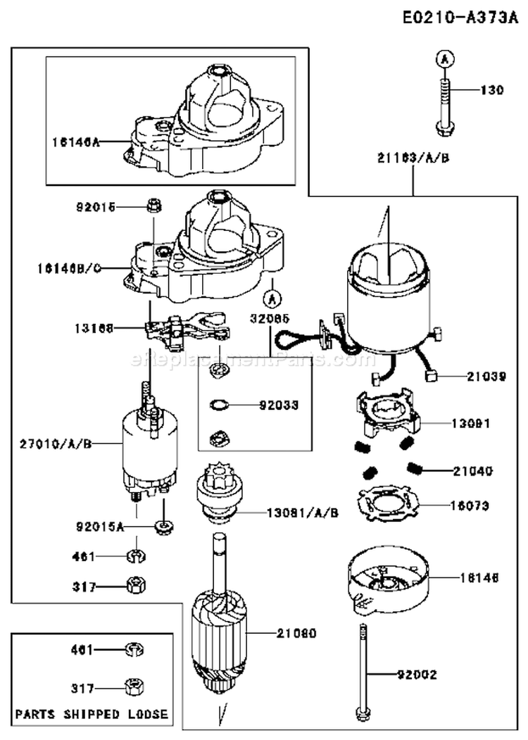 Page K Diagram and Parts List for FD731V CS03 Kawasaki Engine