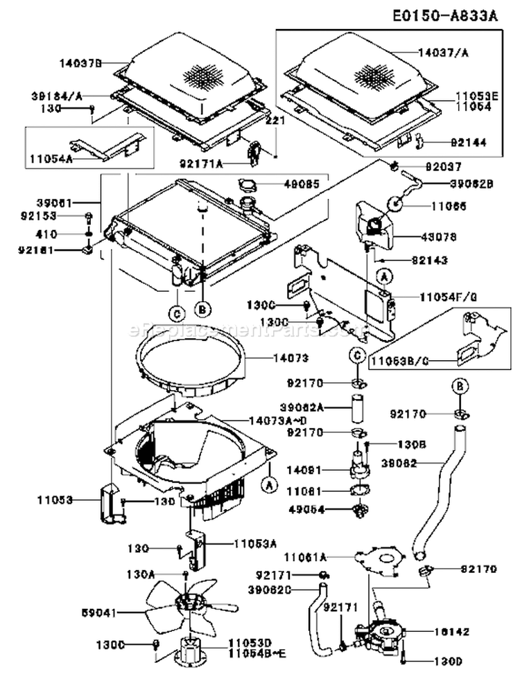 Page D Diagram and Parts List for FD731V CS03 Kawasaki Engine