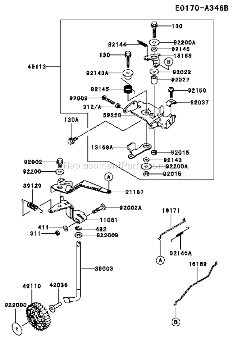 Page C Diagram and Parts List for FD750D AS01 Kawasaki Engine