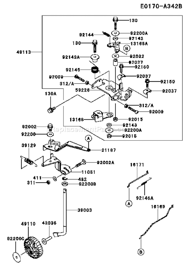 Page C Diagram and Parts List for FD750D AS04 Kawasaki Engine