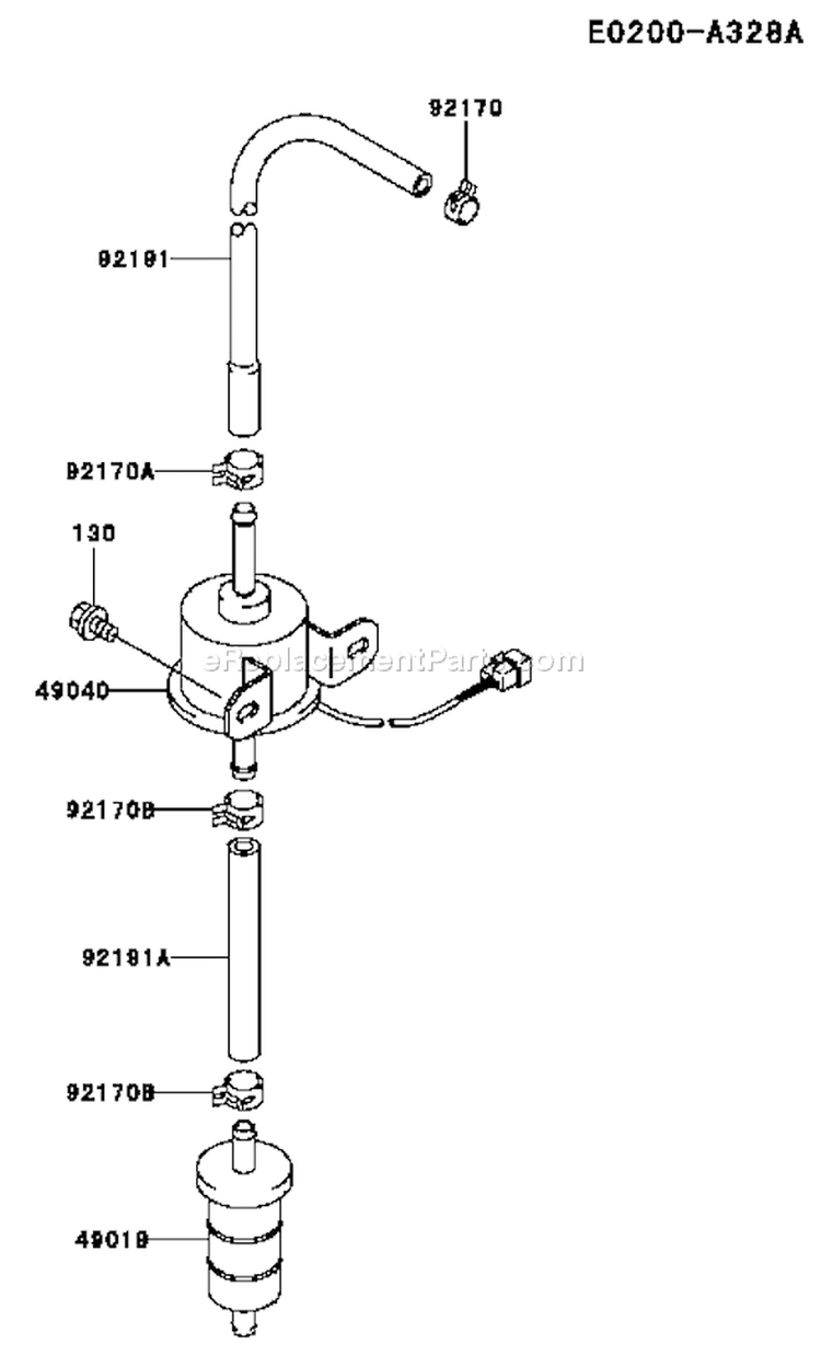 Page G Diagram and Parts List for FD750D AS04 Kawasaki Engine