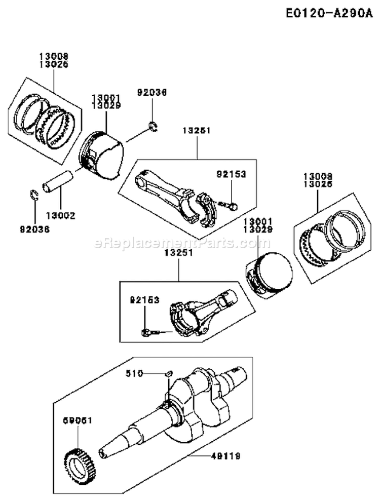 Page J Diagram and Parts List for FD750D BS01 Kawasaki Engine