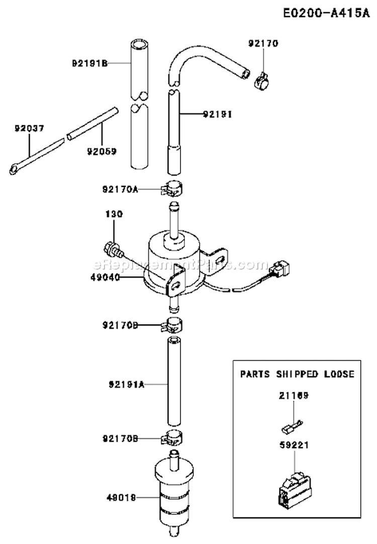 Page G Diagram and Parts List for FD750D BS01 Kawasaki Engine