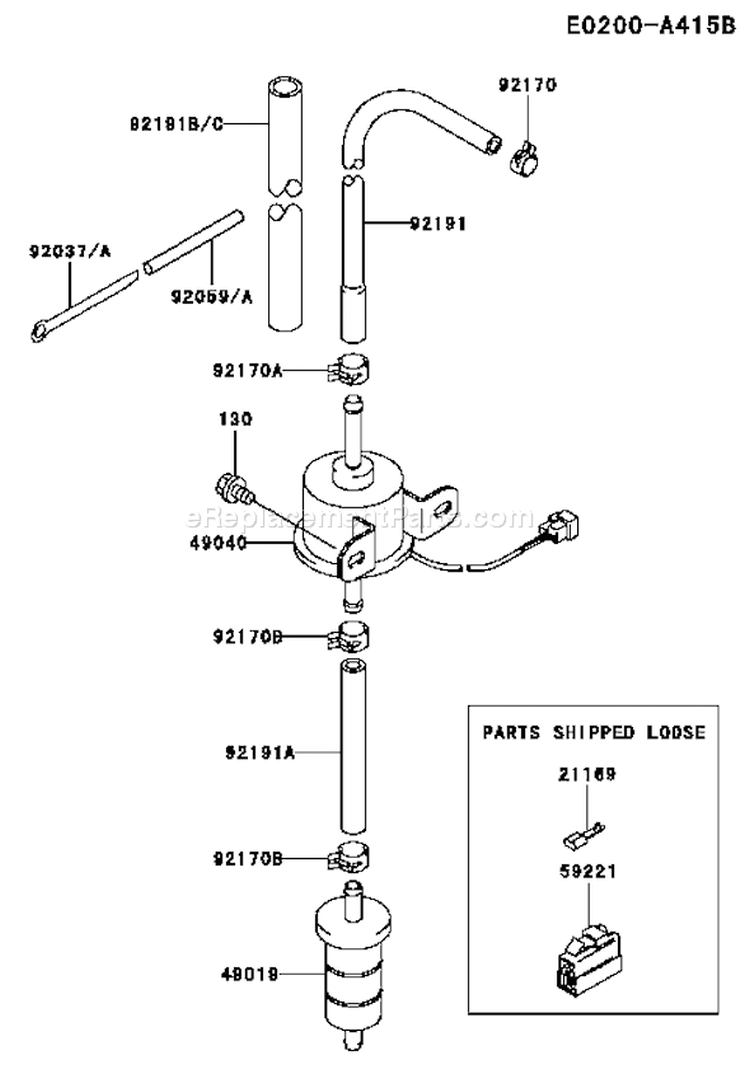Page G Diagram and Parts List for FD750D AS02 Kawasaki Engine