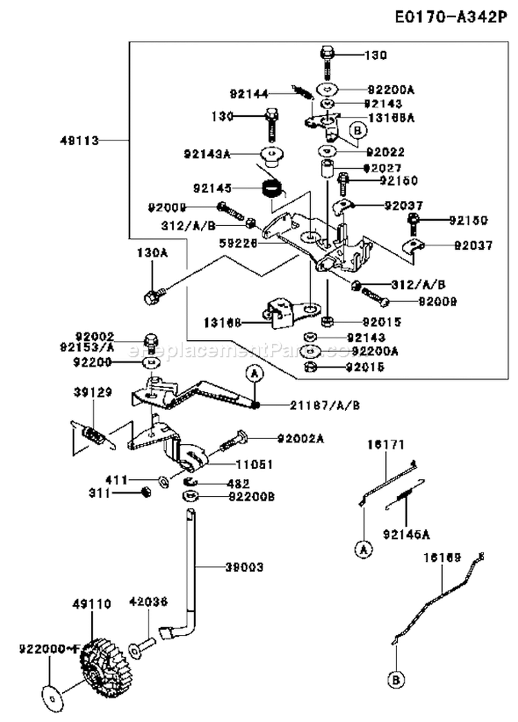 Page C Diagram and Parts List for FD750D DS00 Kawasaki Engine
