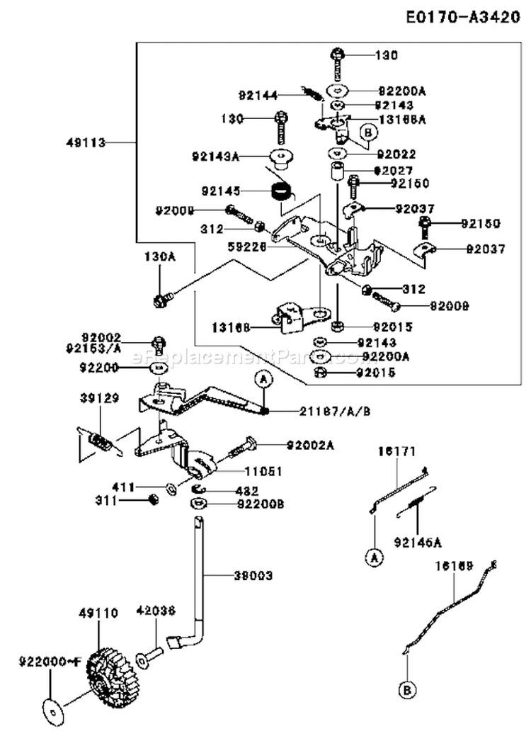 Page C Diagram and Parts List for FD750D DS05 Kawasaki Engine