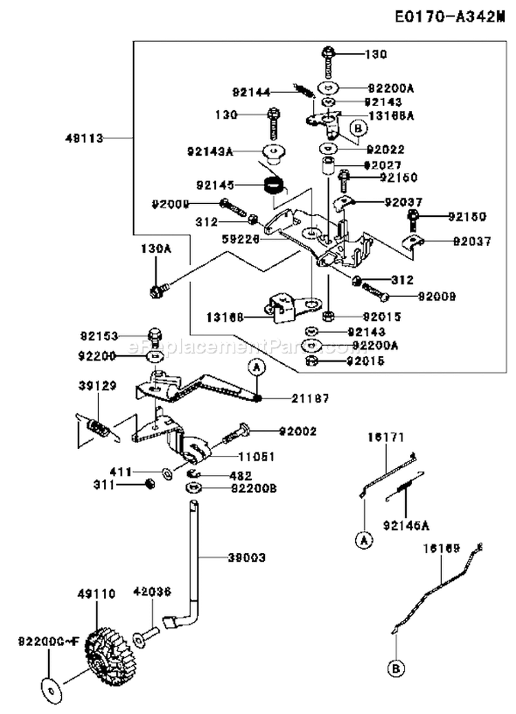 Page C Diagram and Parts List for FD750D CS08 Kawasaki Engine