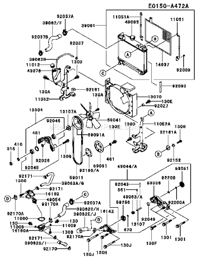 Page C Diagram and Parts List for FD791D AS01 Kawasaki Engine