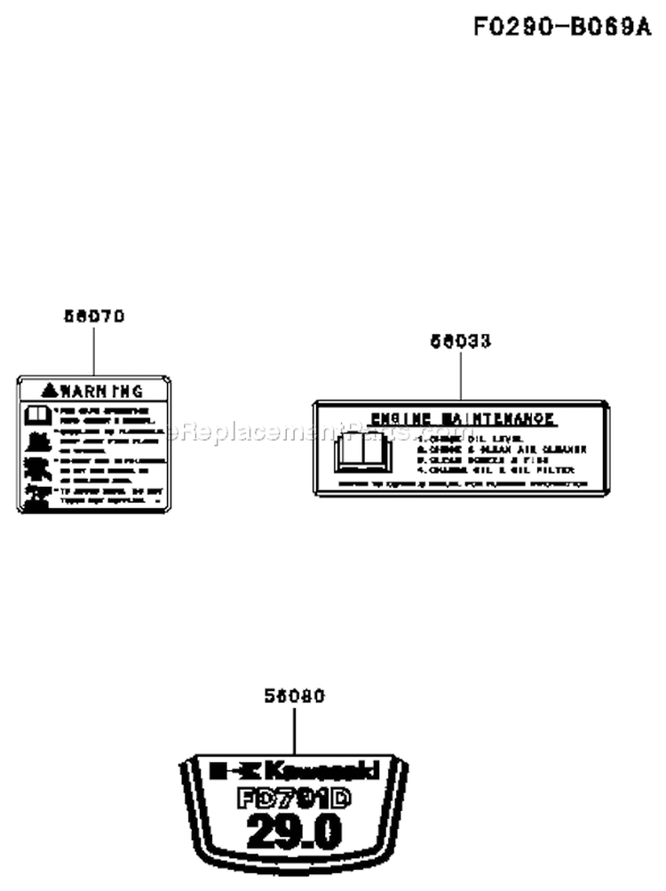 Page G Diagram and Parts List for FD791D AS01 Kawasaki Engine