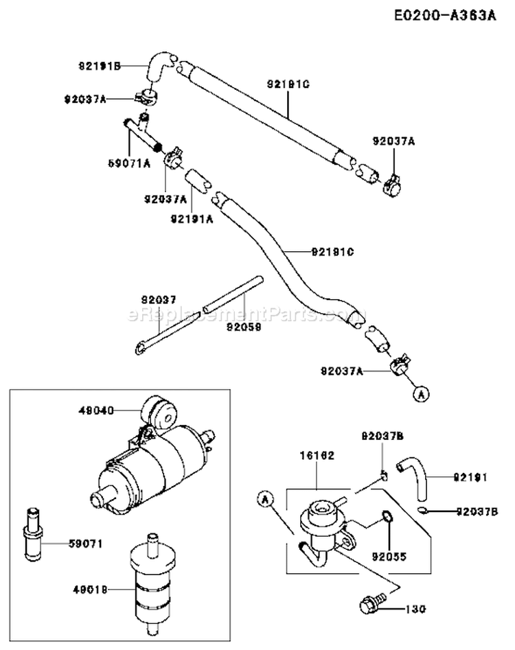Page F Diagram and Parts List for FD791D AS03 Kawasaki Engine