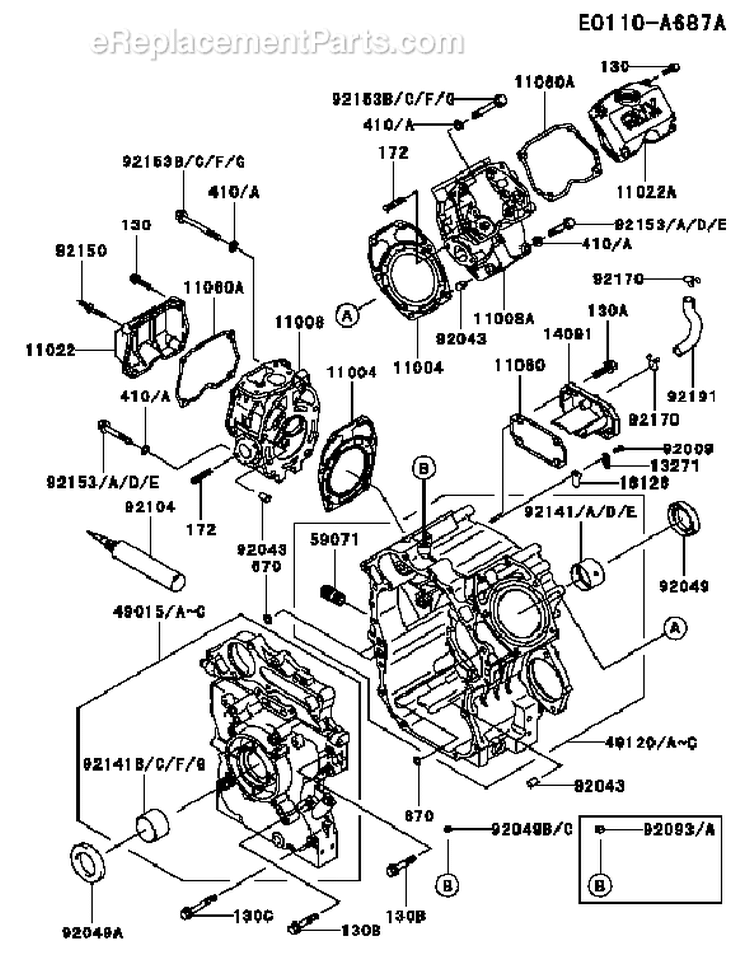 Page D Diagram and Parts List for FD791D AS04 Kawasaki Engine