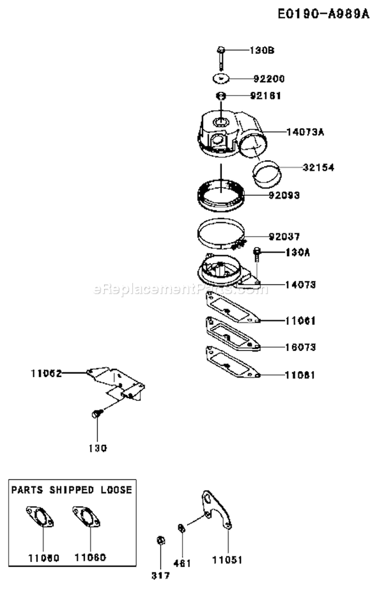 Page A Diagram and Parts List for FD791D AS07 Kawasaki Engine