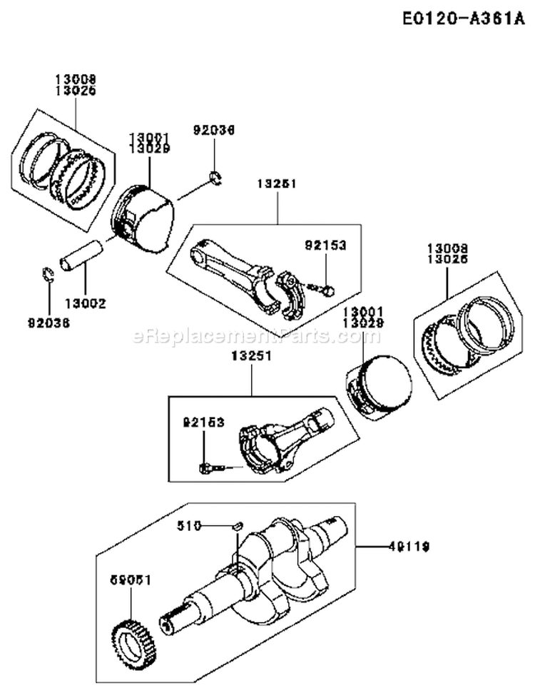 Page H Diagram and Parts List for FD791D AS07 Kawasaki Engine