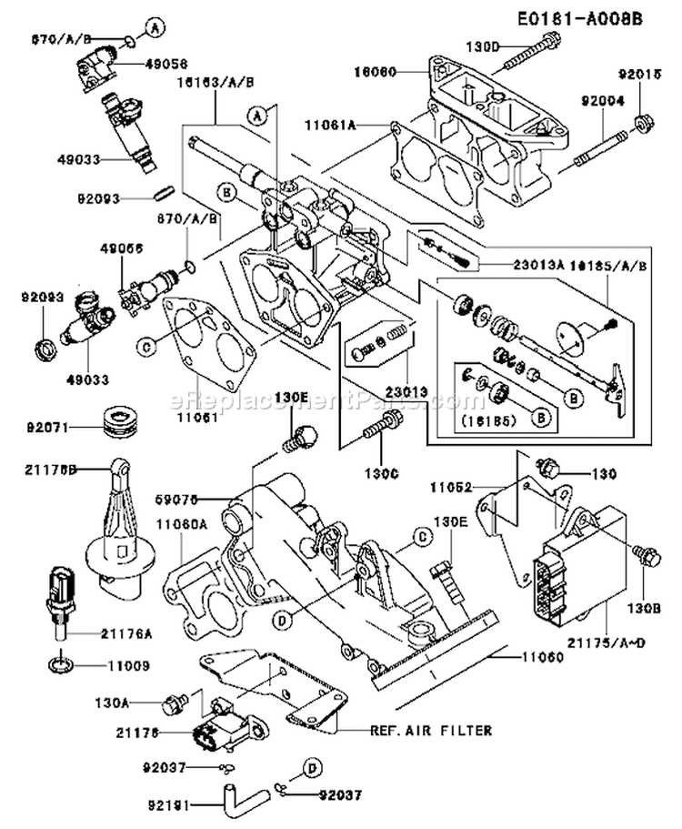 Page J Diagram and Parts List for FD791D BS00 Kawasaki Engine