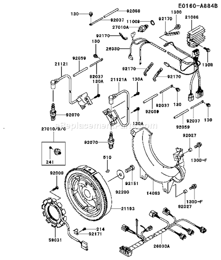 Page E Diagram and Parts List for FD791D BS00 Kawasaki Engine