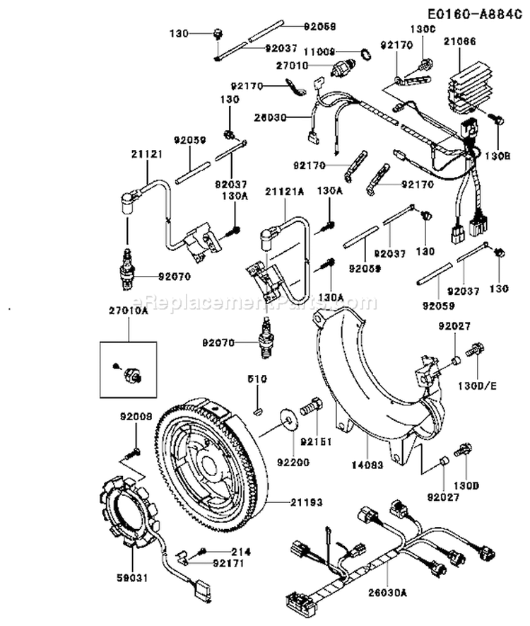 Page E Diagram and Parts List for FD791D CS05 Kawasaki Engine