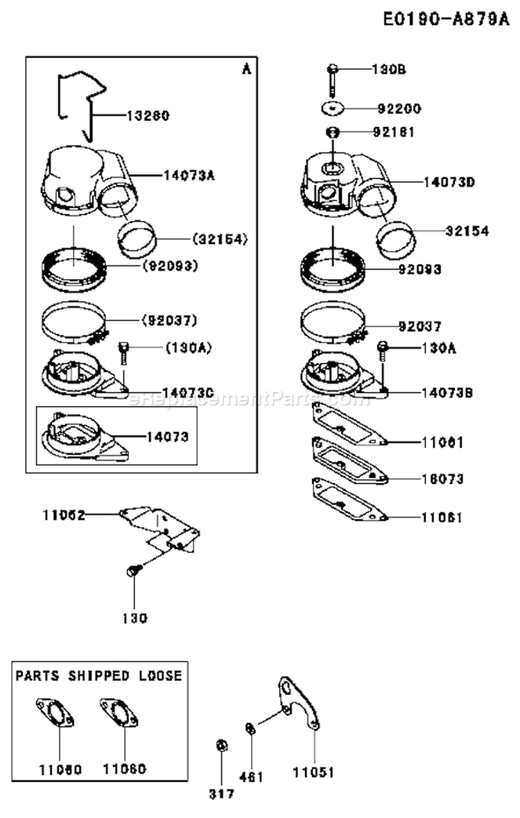 Page A Diagram and Parts List for FD791D BS06 Kawasaki Engine
