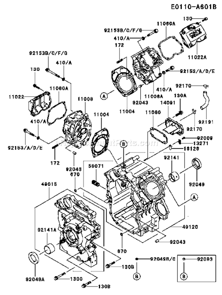 Page D Diagram and Parts List for FD791D BS06 Kawasaki Engine
