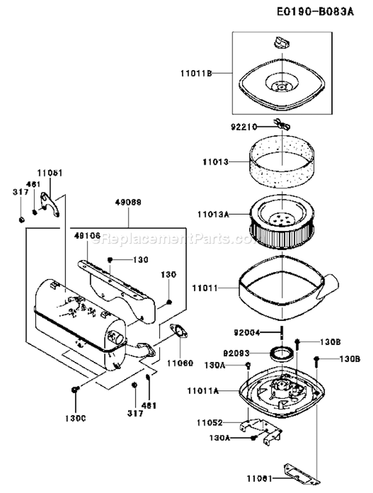 Page A Diagram and Parts List for FD791D DS00 Kawasaki Engine