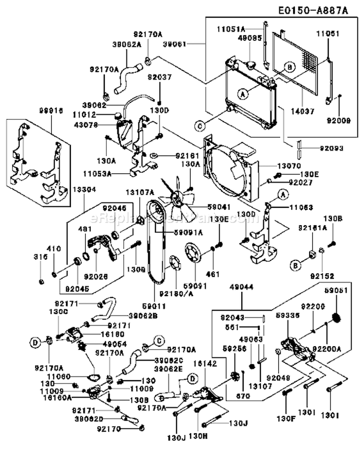 Page C Diagram and Parts List for FD791D DS00 Kawasaki Engine