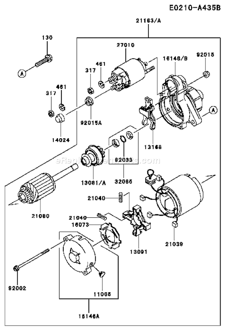 Page J Diagram and Parts List for FD750D CS02 Kawasaki Engine