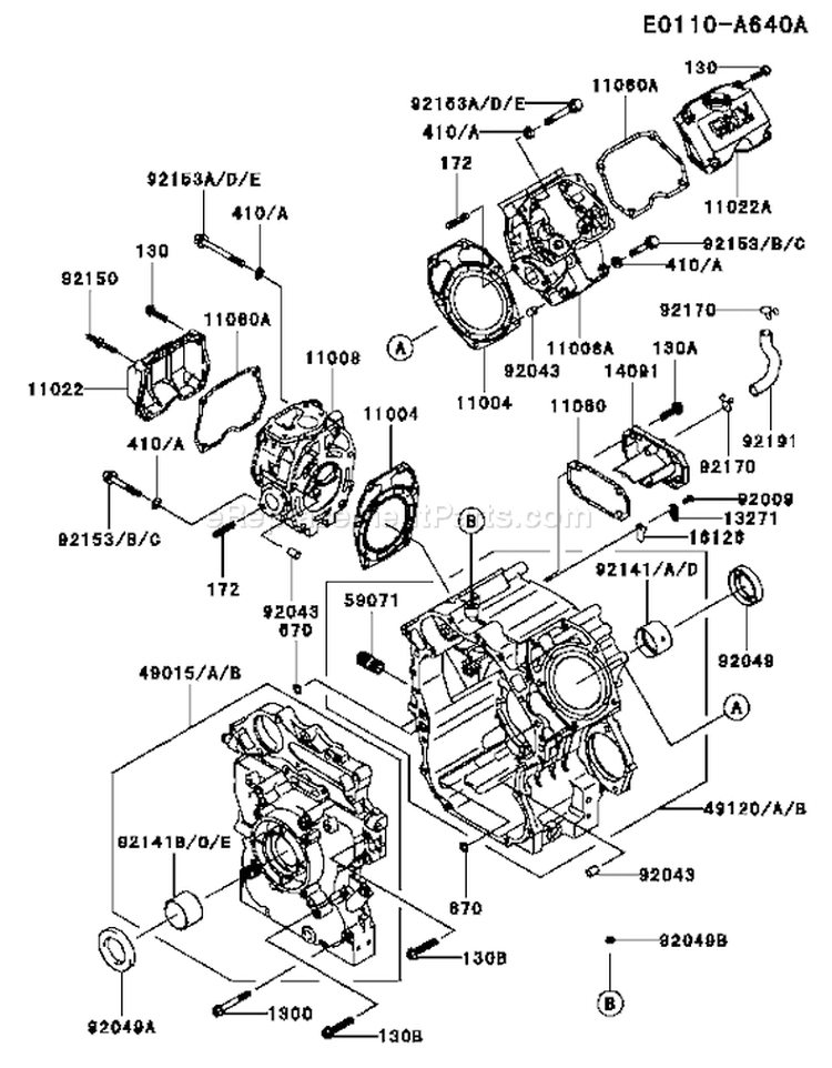 Page D Diagram and Parts List for FD791D DS01 Kawasaki Engine
